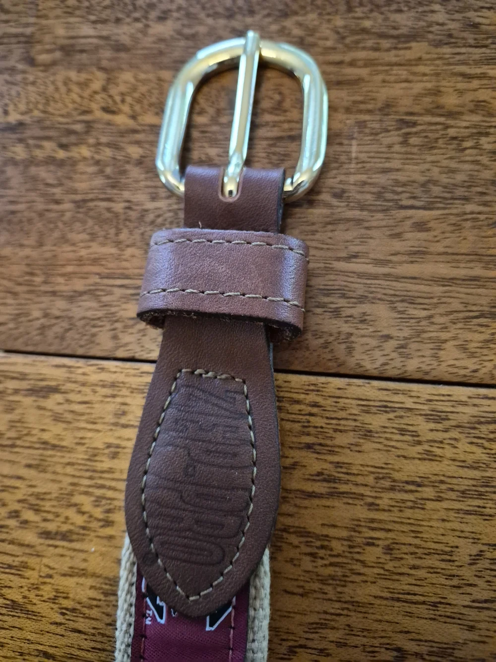 Men's Gamecocks  Ribbon Belt with Team Logo Accent Size 32 Leather Trim
